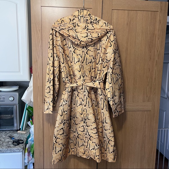 FRAME Python Overcoat Belted Trench Yellow M - Picture 12 of 12